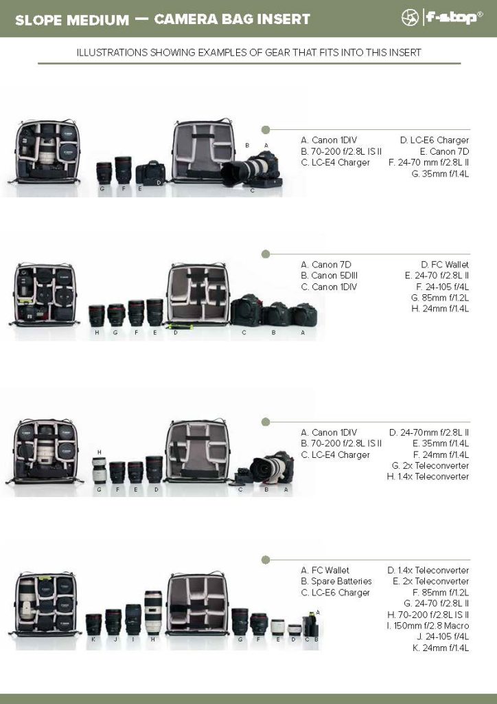 f-stop camera bag insert, camera cube, modular camera bag, medium slope ICU, internal camera unit