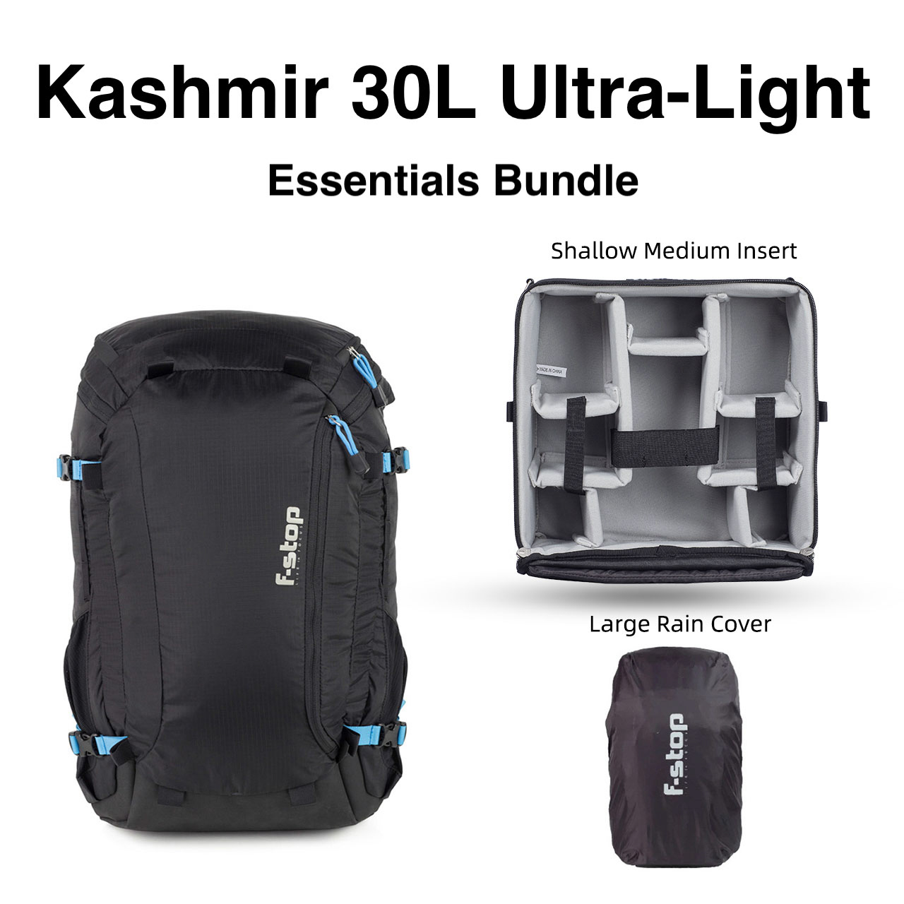 f-stop Kashmir 30 liter ultra light adventure and camera backpack essentials bundle