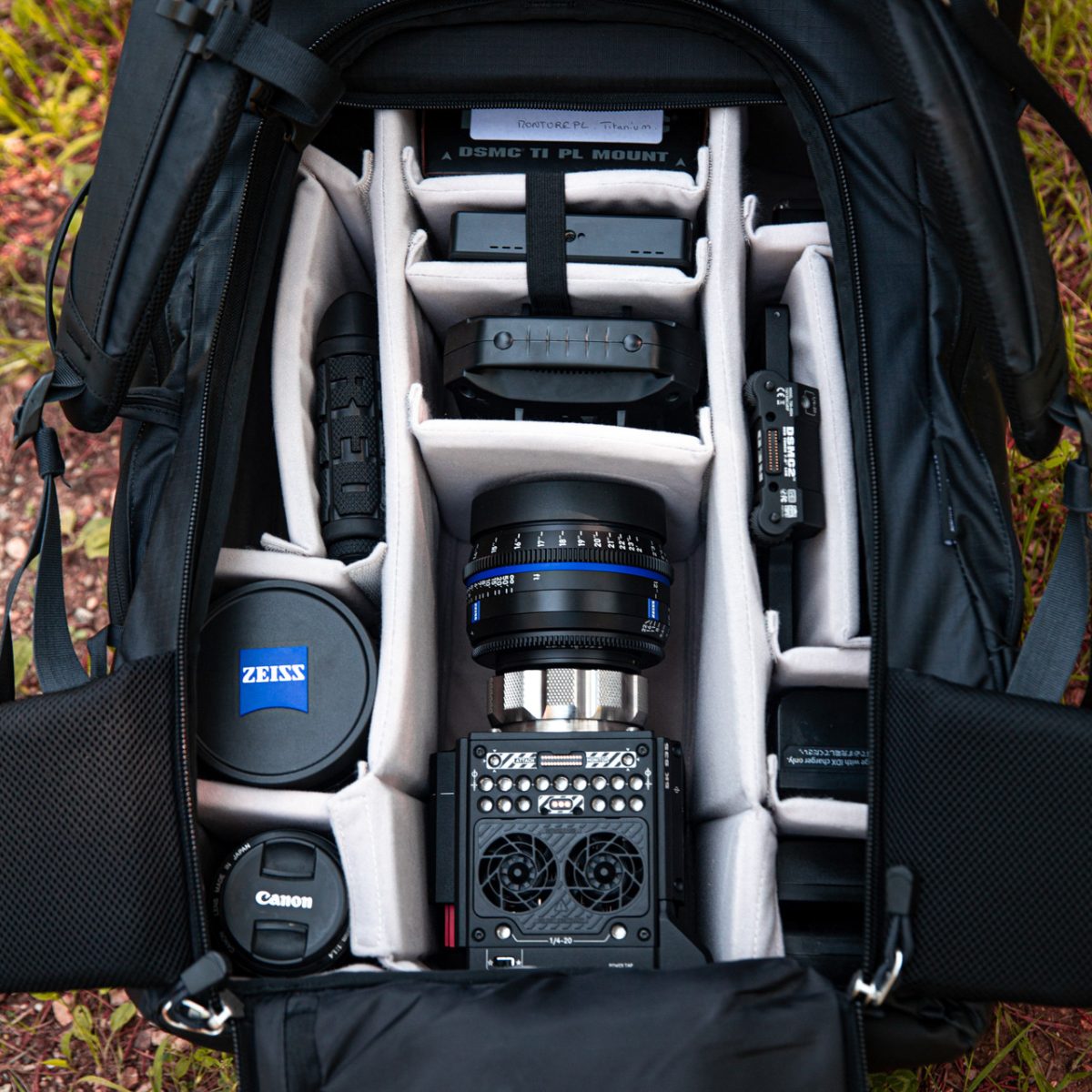 SHINN 80L adventure, hiking, and travel camera backpack, camera bag, camera pack, in use