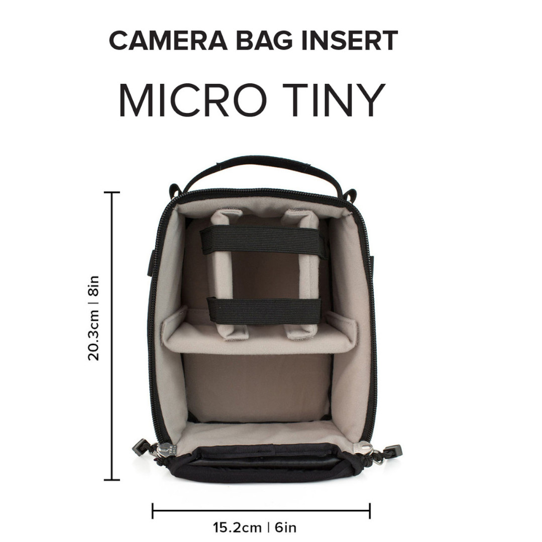 f-stop Micro Tiny Camera Insert (formally known as ICU or Interchangeable Camera Unit) with dimensions