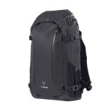 f-stop Lotus 4 Core 28 liter DuraDiamond® camera backpack in the Anthracite Black color viewed from the front and side