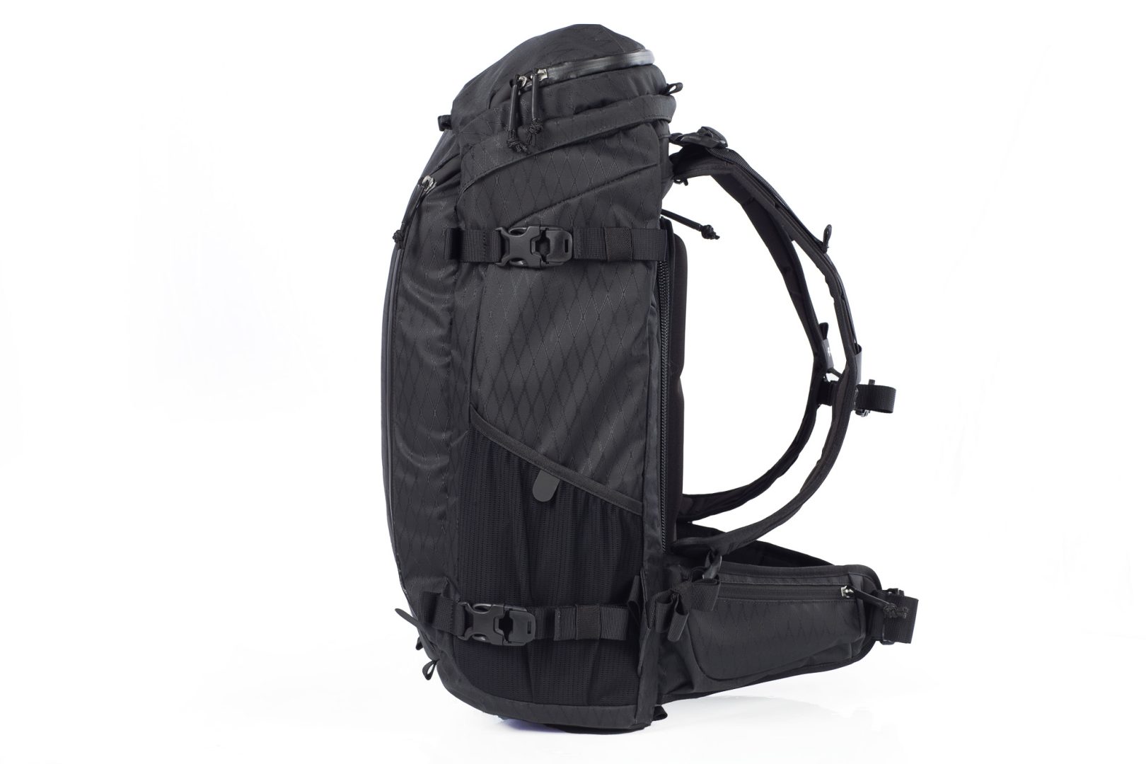 f-stop Lotus 4 Core 28 liter DuraDiamond® camera backpack in the Anthracite Black color viewed from the side