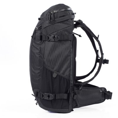 f-stop Lotus 4 Core 28 liter DuraDiamond® camera backpack in the Anthracite Black color viewed from the side