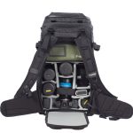 f-stop Lotus 4 Core 28 liter capacity backpack with back panel opened and showing the Shallow Medium Camera Insert inside