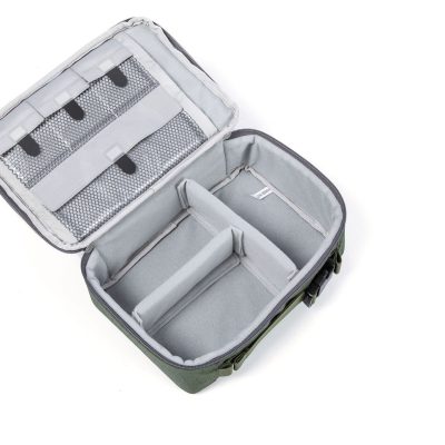 f-stop Dronecase Small DuraDiamond® open showing the various dividers and compartments where you can store and organize your drone and accessories