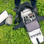 Tilopa 50 L with the Small Pro Camera Insert with Pouches next to the Pack
