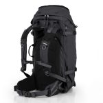 f-stop Sukha 70 liter camera backpack in the Anthracite Black color viewed from the side and back