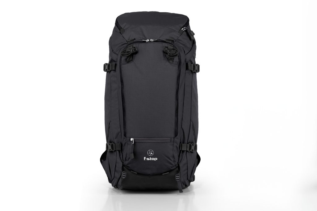 f-stop Sukha 70 liter camera backpack in the Anthracite Black color viewed from the front