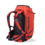 f-stop Tilopa 50 liter DuraDiamond® camera backpack in the Magma Red color option viewed from the back and side
